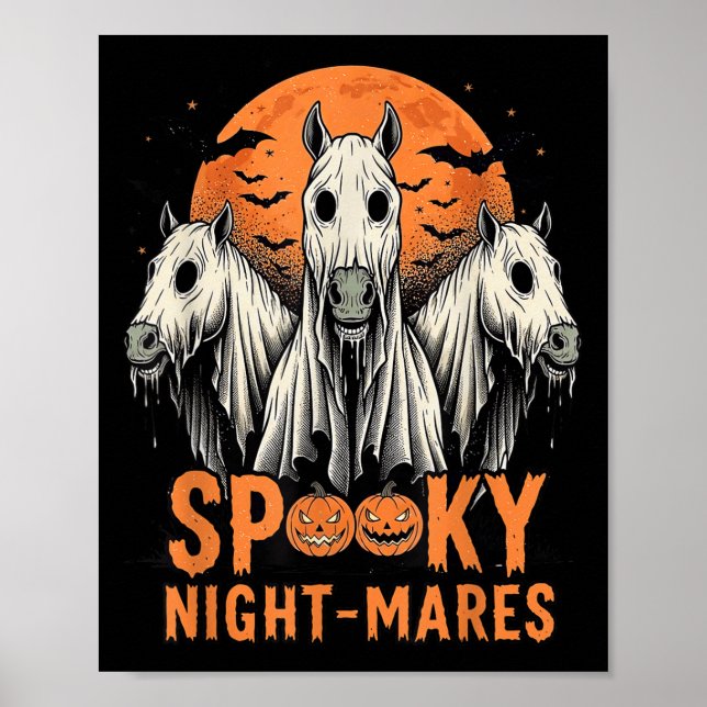 Horror Retro Soky Night-mares Horses Boo Ghosts Ha Poster (Front)