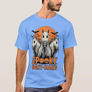 Horror Retro Spooky NightMares Horses Boo Ghosts H T-Shirt