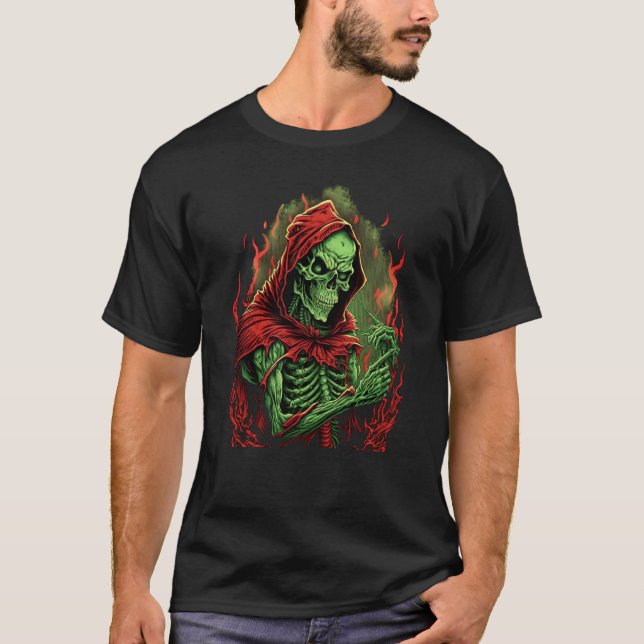 Horror Rock Skeleton Creepy Undead Death Occult T-Shirt (Front)