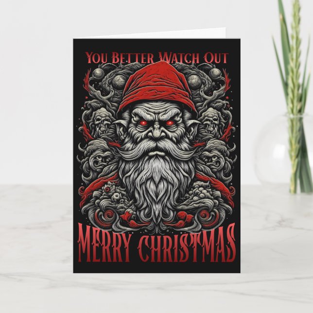 Horror Santa Christmas Holiday Card (Front)