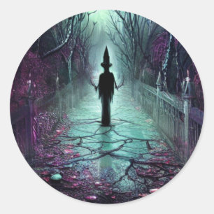 Horror scary Gothic spooky Classic Round Sticker