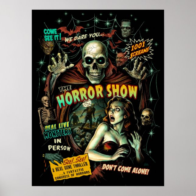 Horror Show Spook Show Poster – Retro Halloween (Front)
