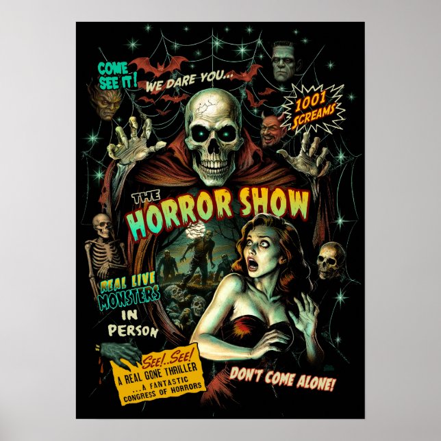 Horror Show Spook Show Poster – Retro Halloween (Front)