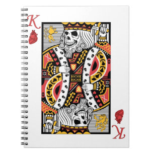 Horror Skeleton King Playing Card Notebook