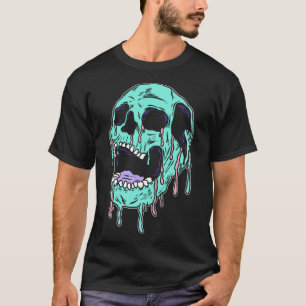 Horror Skull Pastel Goth Aesthetic Gothic Emo Pull T-Shirt