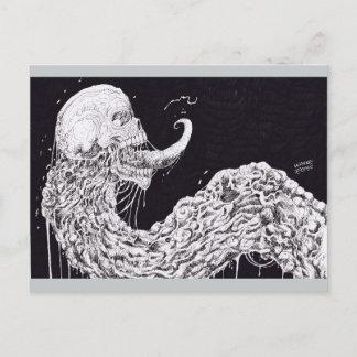 Horror Skull Serpent Fantasy Art Postcard