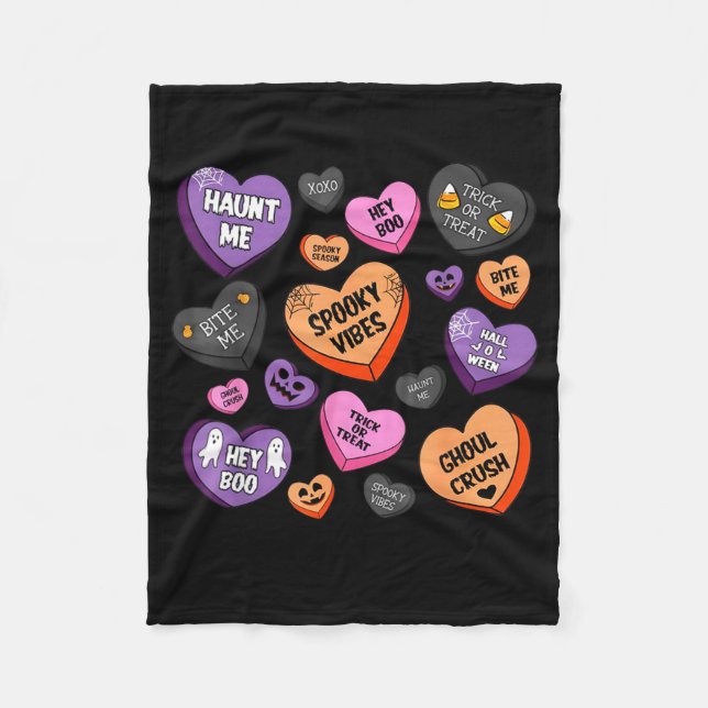 Horror Soky Candy Heart Valentines Day Lover Tee H Fleece Blanket (Front)