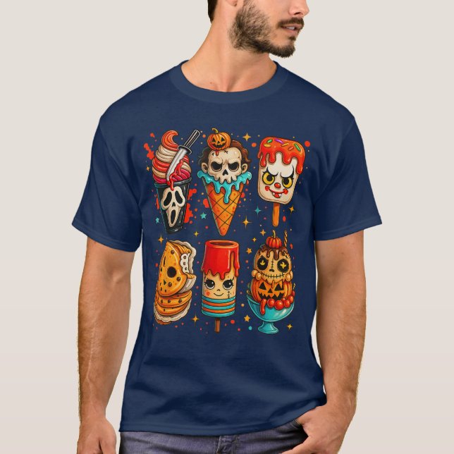 Horror Summer Popsicle Halloween Ice Cream Summerw T-Shirt (Front)