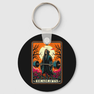 Horror Tarot Card Deadlifts The Death Gym Workout Key Ring