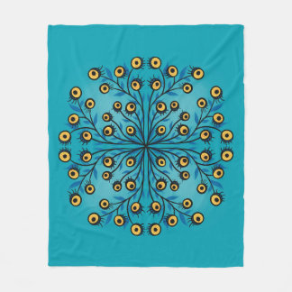 Horror Trippy Weird Eye Monster Blue Whimsigoth Fleece Blanket