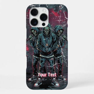 Horror Urban Zombie Rappers Group Halloween Gift iPhone 16 Pro Max Case