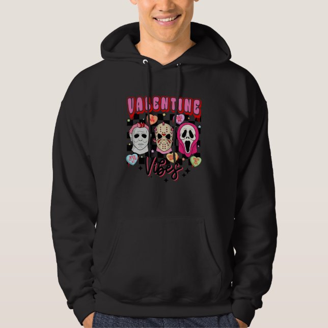 Horror valentines retro Valentineu2019s Day Valent Hoodie (Front)
