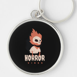 Horror Vibes Funny Halloween Quote Key Ring