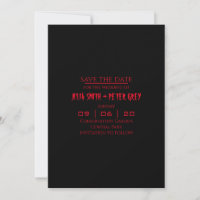 Horror vibes save the date wedding invitation