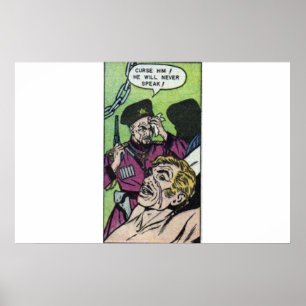 Horror vintage comics   60s Retro comic books Poster