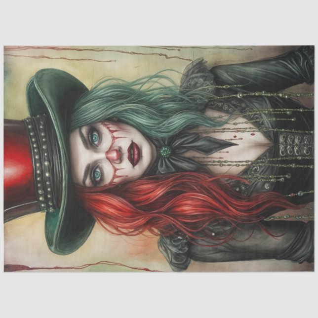 Horror Woman Circus Performer Ring Leader Deco Tissue Paper (Front)