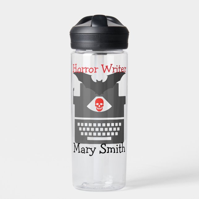 Horror Writer Water Bottle (Front)