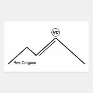 Hors Categorie Mountain Climb Cycling Rectangular Sticker