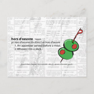 hors d'oeuvres postcard