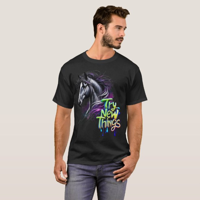 hors t-shirt mens rider horses life (Front Full)