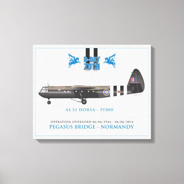 HORSA GLIDER - PEGASUS BRIDGE CANVAS PRINT (Front)