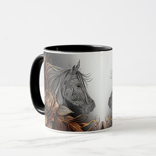 Horse #01 - Copper and Ink style Mug (Front Left)