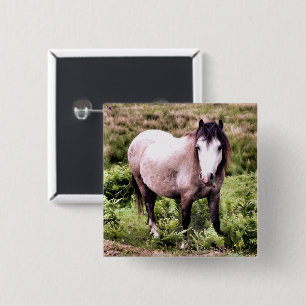 HORSE 15 CM SQUARE BADGE