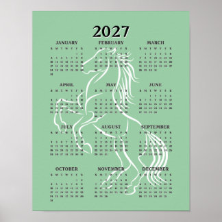 Horse 2027 Calendar Poster