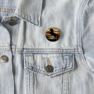 horse 3 cm round badge