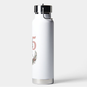 Horse 5th Birthday Vintage Floral Kids Party Desig Water Bottle