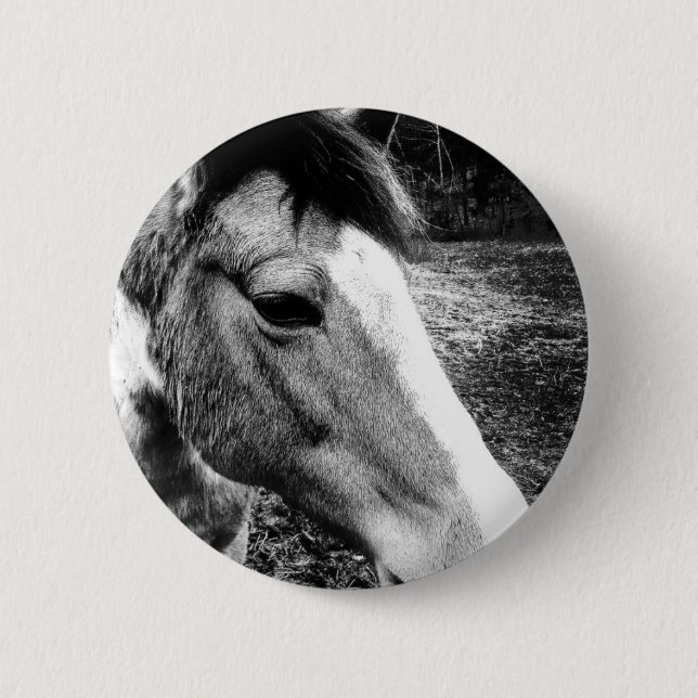 Horse 6 Cm Round Badge (Front)
