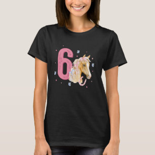 Horse 6th Birthday Six Bday 6 Year Old Birthday Gi T-Shirt