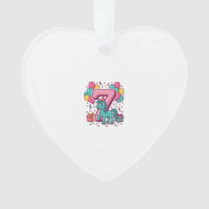 Horse 7th Birthday Party Cute Pony Vector Design_1 Ornament