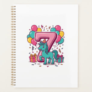 Horse 7th Birthday Party Cute Pony Vector Design_1 Planner