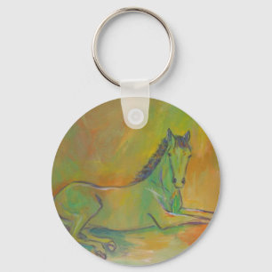 Horse Abstract Pastel Pet Portrait Keychain