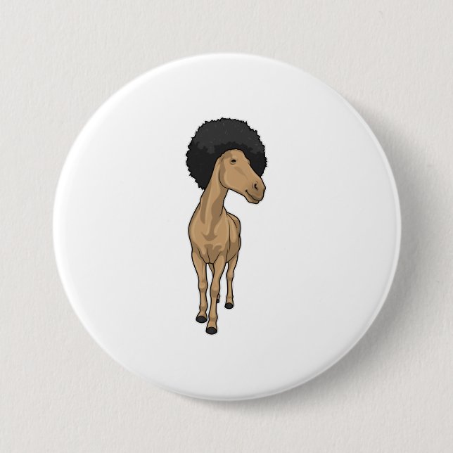 Horse Afro 7.5 Cm Round Badge (Front)