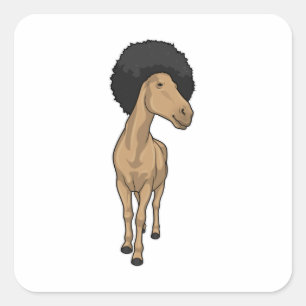 Horse Afro Square Sticker