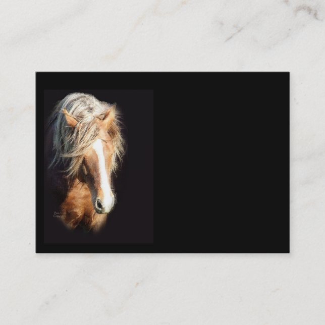 Horse Against Black Business Card (Front)