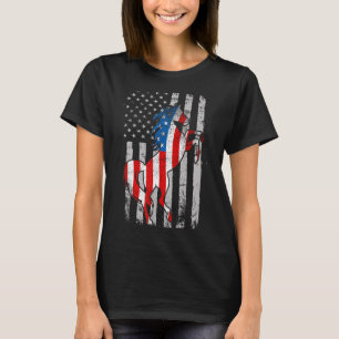 Horse American Flag 4th Of July Usa Patriotic Prid T-Shirt