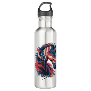 Horse American Flag 710 Ml Water Bottle