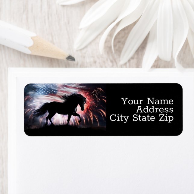 Horse American Flag and Fireworks (Insitu)