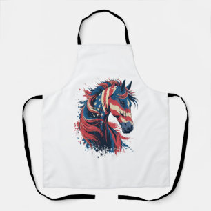 Horse American Flag Apron