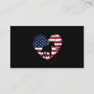 Horse American Flag Heart USA Patriotic Pride Business Card