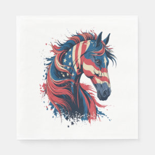 Horse American Flag Napkin