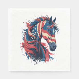 Horse American Flag Napkin