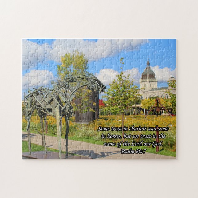 Horse and Basilica with Psalm Jigsaw Puzzle (Horizontal)