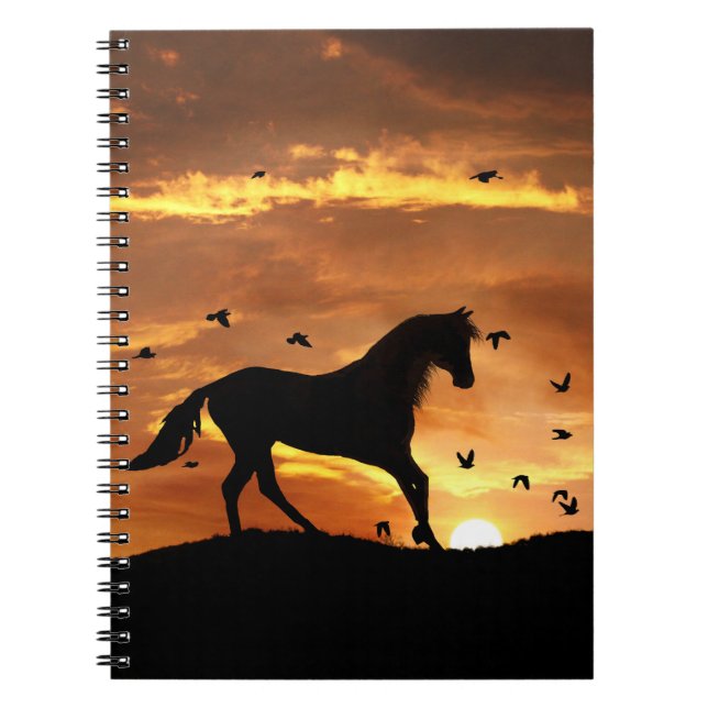 Horse and Birds in the Sunset Notebook (Front)