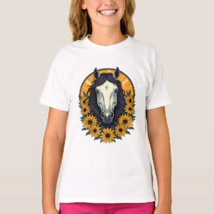Horse And Black Eyed Susan Flowers T-Shirt