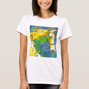 "Horse and Bridle Colourful Black Outline Art"  #h T-Shirt