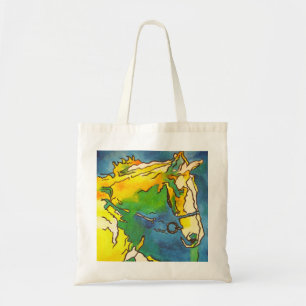 "Horse and Bridle Colourful Black Outline Art" #h Tote Bag